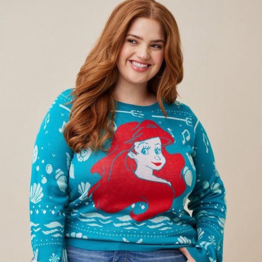 Disney X Torrid The Little Mermaid Ariel Fair Isle Sweater Women's Plus Size 2 - Picture 5 of 5